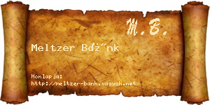 Meltzer Bánk névjegykártya